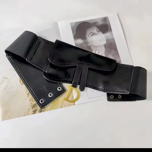 Waist belt logo D stretchy gold and black - Picture 14 of 14